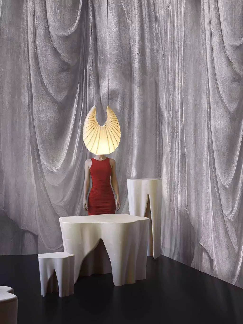 Fold Silver - FotoTapeten - Moderne Muster - Anthrazit - Silber - COORDONNÈ