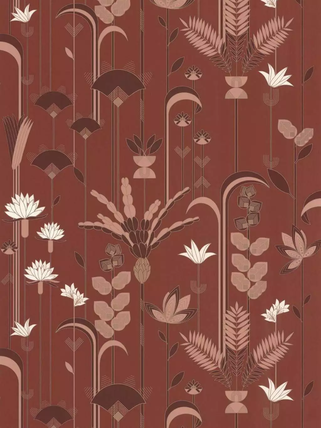 Ephemeral, col. 07 - Blumen - Braun - Gold - Weiß - Caselio