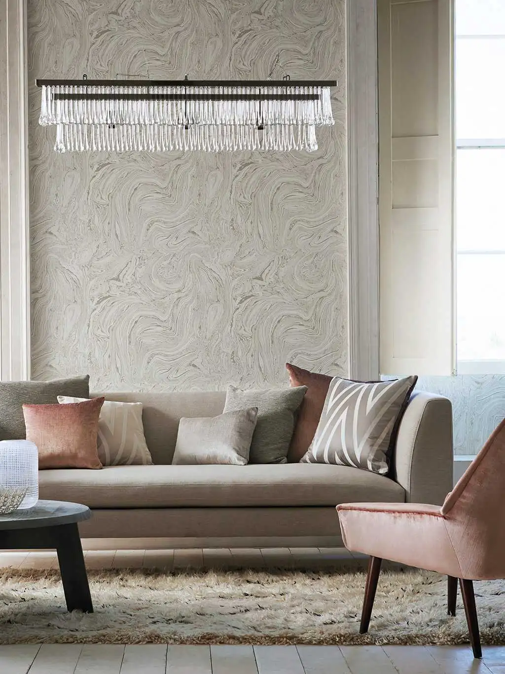 Caesar, col.04 - Marmor - Steinoptik - Creme - Gold - Weiß - Sanderson 