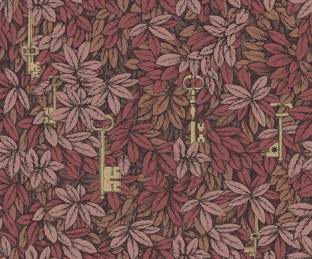 Chiavi Segrete, col. 9 - Blätter - Braun - Gold - Rot - Cole & Son