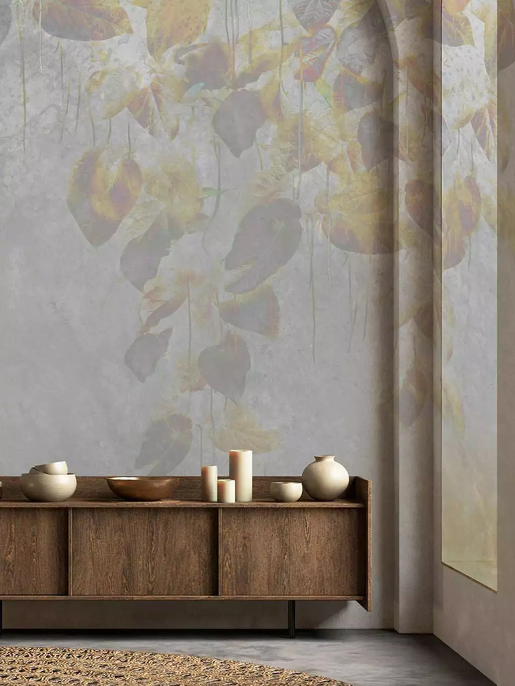 Talbot's Calotype, col. 03 - Blätter - Mica - Ranken - Gelb - Grau - Hellbraun - Ocker - Elli Popp