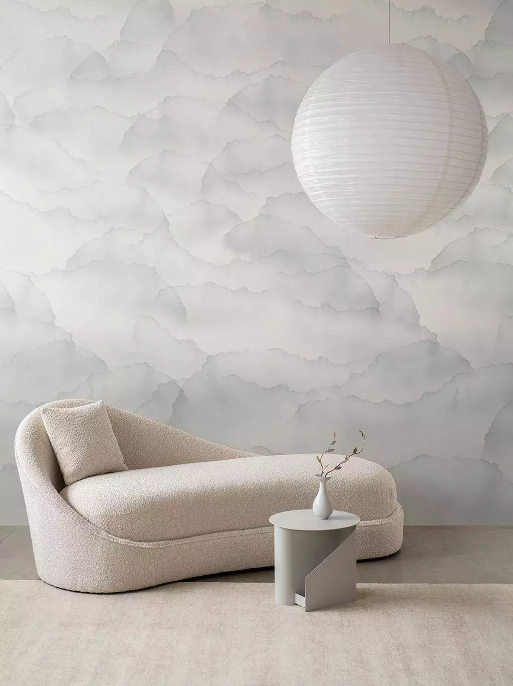 Nebula Wallpaper, col. Mist - Aquarell - FotoTapeten - Moderne Muster - Creme - Grau - Emma Hayes
