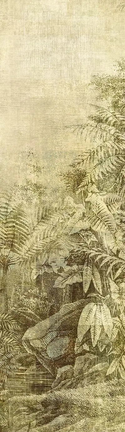 Wander leaf, col. 03 - Blätter - Bäume - Landschaft - Hellbraun - Hellgrün - Masureel