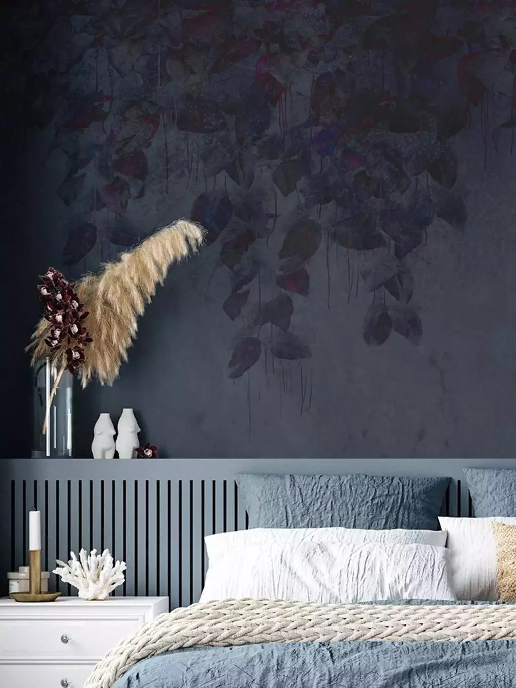 Talbot's Calotype, col. 04 - Blätter - Mica - Ranken - Blau - Elli Popp