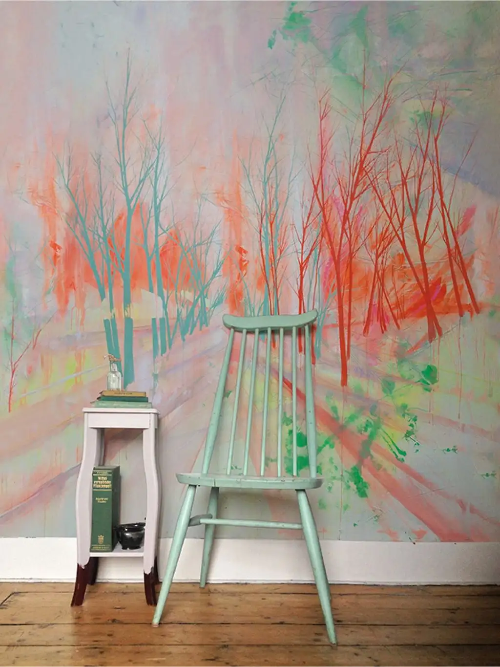 A forest-into the trees, daytime - 3D Tapeten - 3D Tapeten: - Bäume - Multicolor - Weiß - Elli Popp