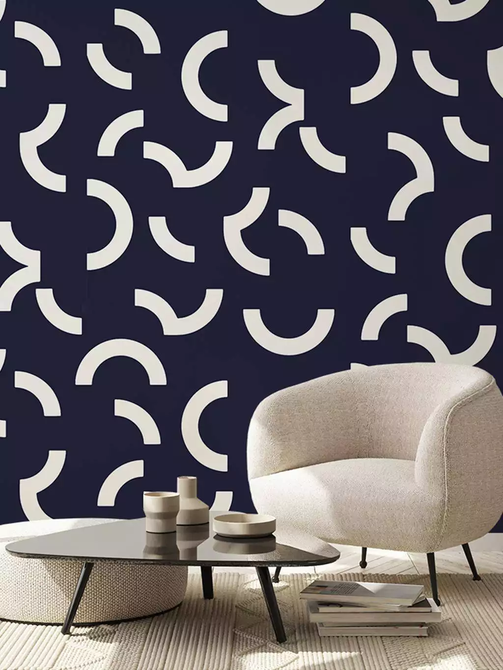 Overscale Contour | Condor - Grafische Muster - Kreise - Blau - Weiß - Custhom