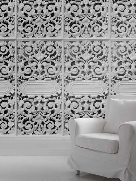 White Cast Iron Lace - Gitter - Grau - Weiß - Mineheart