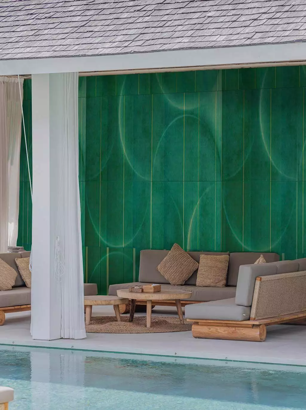 Pictogram, OUT System - FotoTapeten - Grafische Muster - Moderne Muster - Anthrazit - Grün - wall & decò