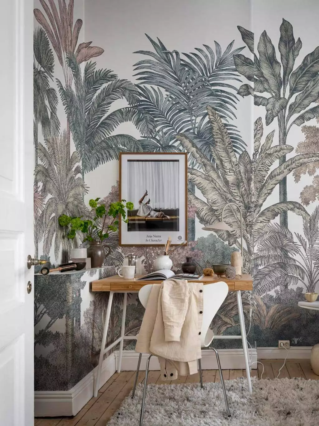 Tropical Bellewood, bubblegum - Bäume - Florale Muster - FotoTapeten - Landschaft - Wald - Multicolor - Rebel Walls