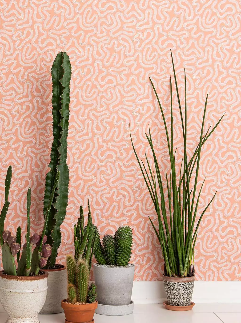 Coral Peach Blush - Grafische Muster - Moderne Muster - Creme - Rosa - MissPrint