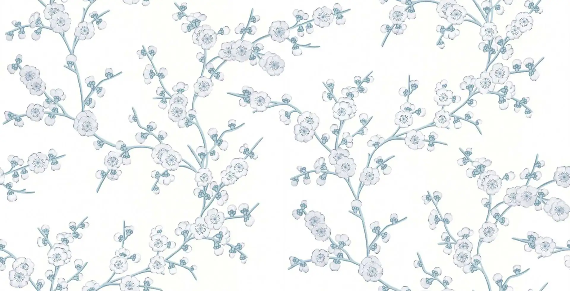 Moura, col.08 - Blumen - Äste - Creme - Grau - Perlmutt - Türkis - Hahne & Schönberg