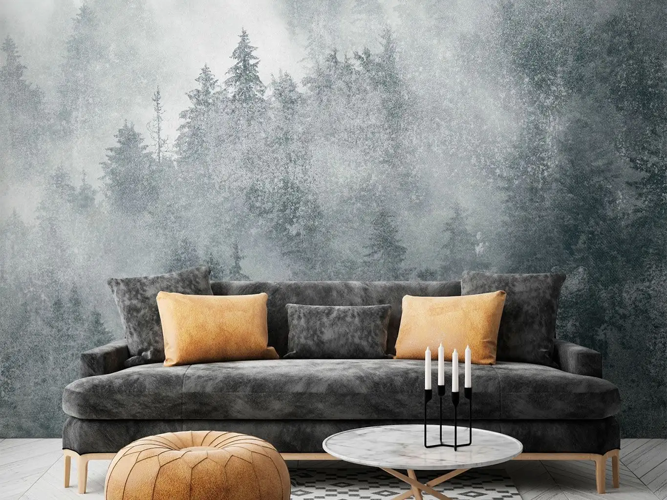 YUKONIC, GREEN - Bäume - Creme - Hellgrün - Tecnografica