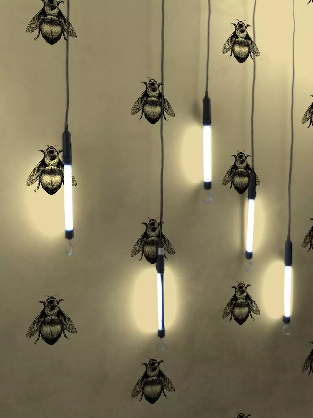 Napoleon Bee, Black & Gold on Gold - animal print - Gold - Timorous Beasties