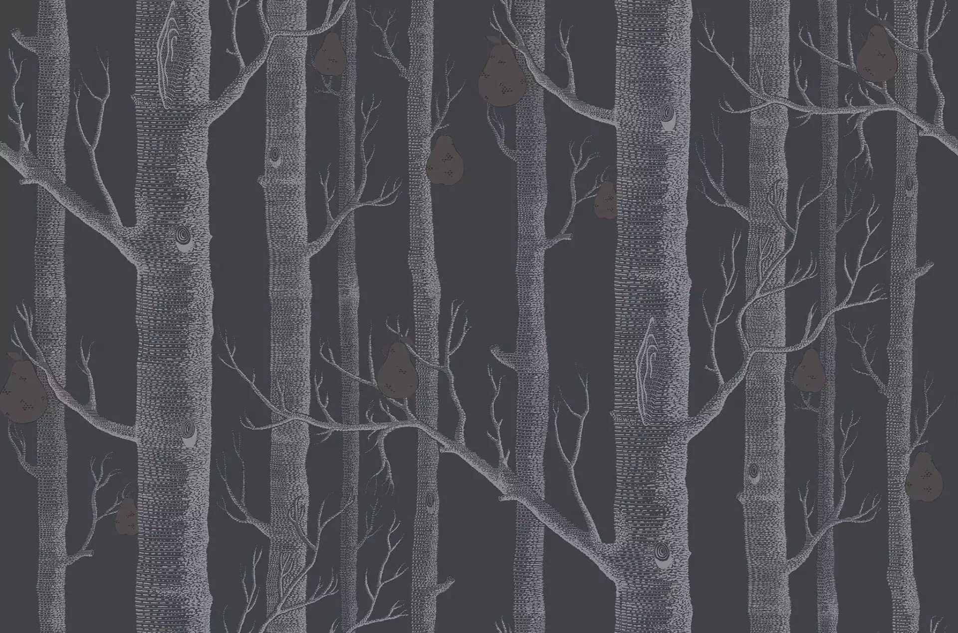 Woods & Pears, col. 31 - Bäume - Obst - Anthrazit - Creme - Cole & Son
