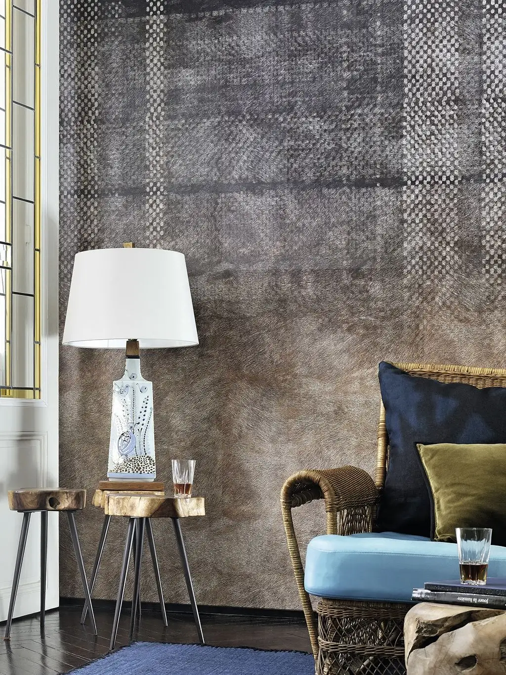 Balmoral, motif - Karo Tapeten&lt - Stofftapeten - br /&gt - Braun - Èlitis