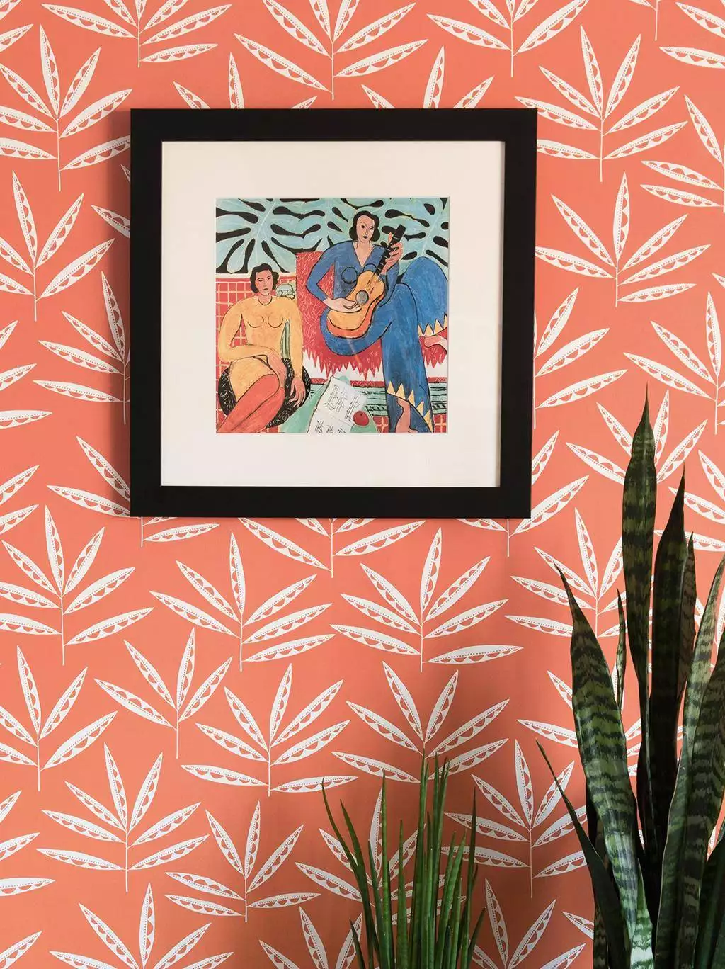 Pea Pods, terracotta - Blätter - Florale Muster - Creme - Orange - Rot - MissPrint