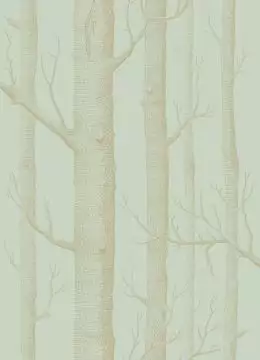 Woods Whimsical, Metallic Gold on Duck Egg