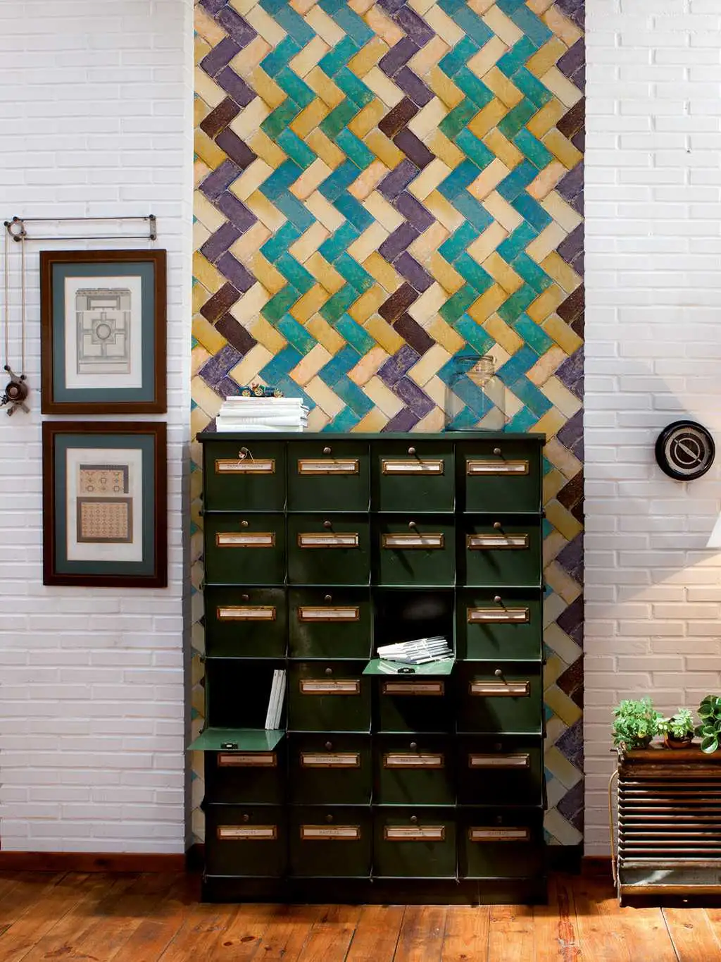 zig zag - Quadrate/Rechtecke - Zickzack - Braun - Ocker - Türkis - COORDONNÈ