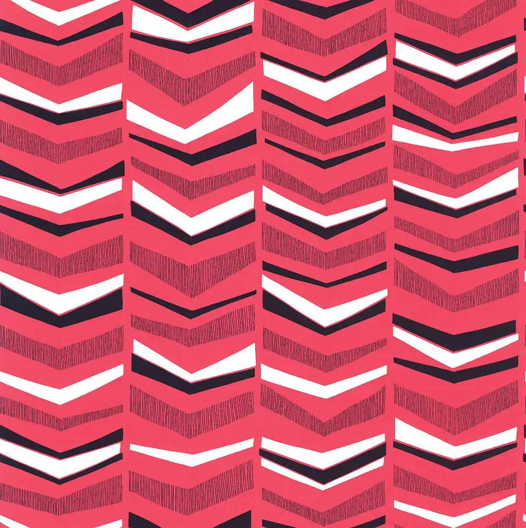 Chevron, col.04 - Zickzack - Rot - Schwarz - Weiß - MissPrint