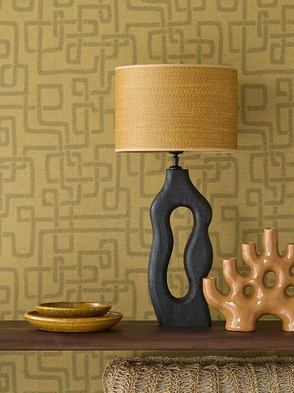 Solange geometry, col. 04 - Grafische Muster - Moderne Muster - Gelb - Ocker - Eijffinger