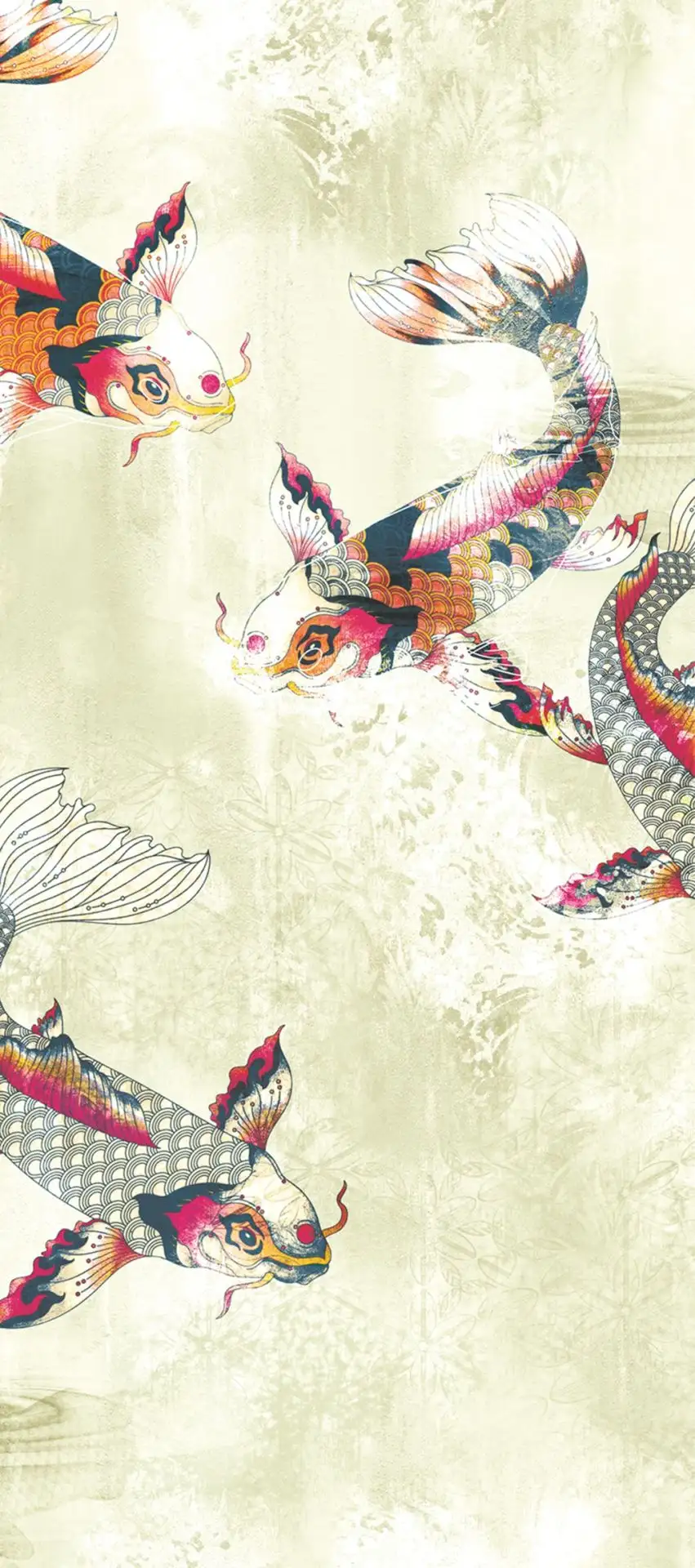 POND MARIGOLD, col. 02 - Fische - Tier Tapeten - Multicolor - Masureel