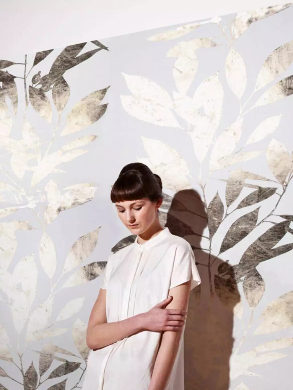 Rye | Gold - Blätter - Florale Muster - Metallic - Gold - Weiß - Custhom