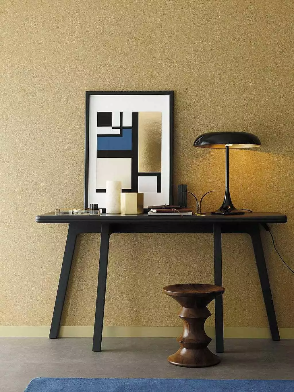 Brit, col. 64 - Gitter - Punkte Tapeten - Gelb - Casamance