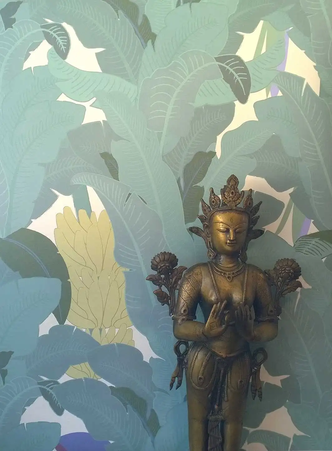 Tropical Dream, Bahn A - Blätter - Früchte - Creme - Grün - Lila - Ocker - Carlos