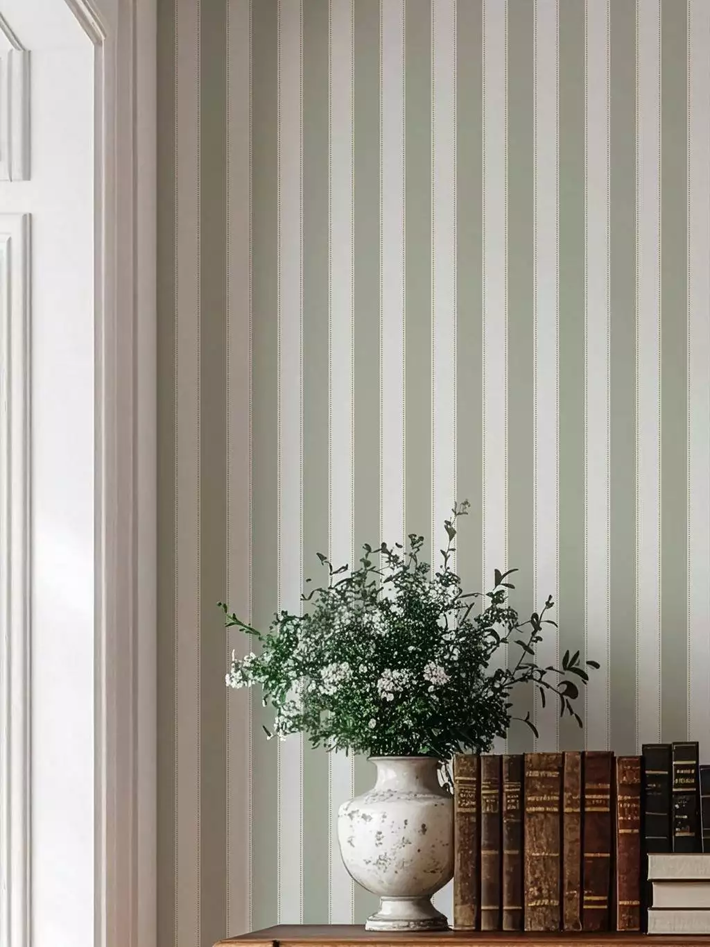 Gottfrid, col. 03 - Streifen - Gold - Hellgrün - Weiß - GAMMALSVENSKA