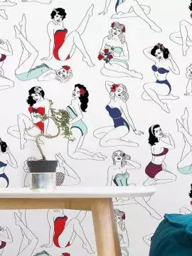 Pin-up Wallpaper, colour
