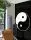 Ying - Yang Banner, kinoto - Anthrazit - Kreise - Moderne Muster - Ornamente - Ornamente Tapeten - Vlies - Weiß - Yang Banner, kinoto - Anthrazit - Weiß - Carlos