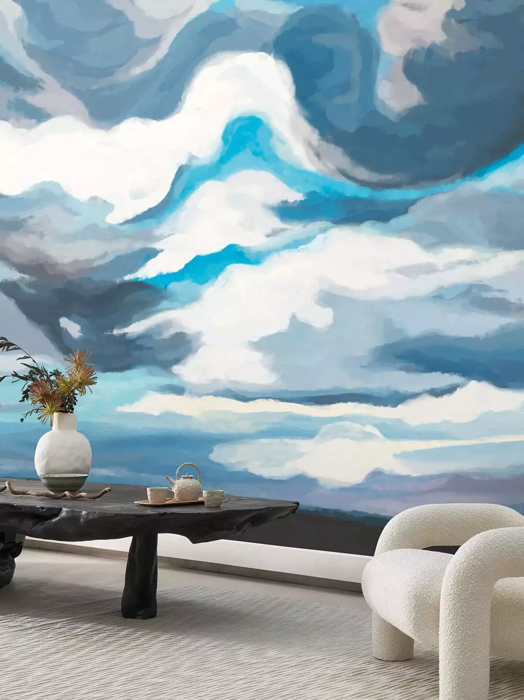 Cirrus - FotoTapeten - Strandmotive - Wolken - Blau - Weiß - Casadeco