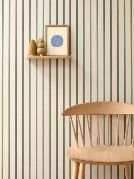 Ribbon, green on cream