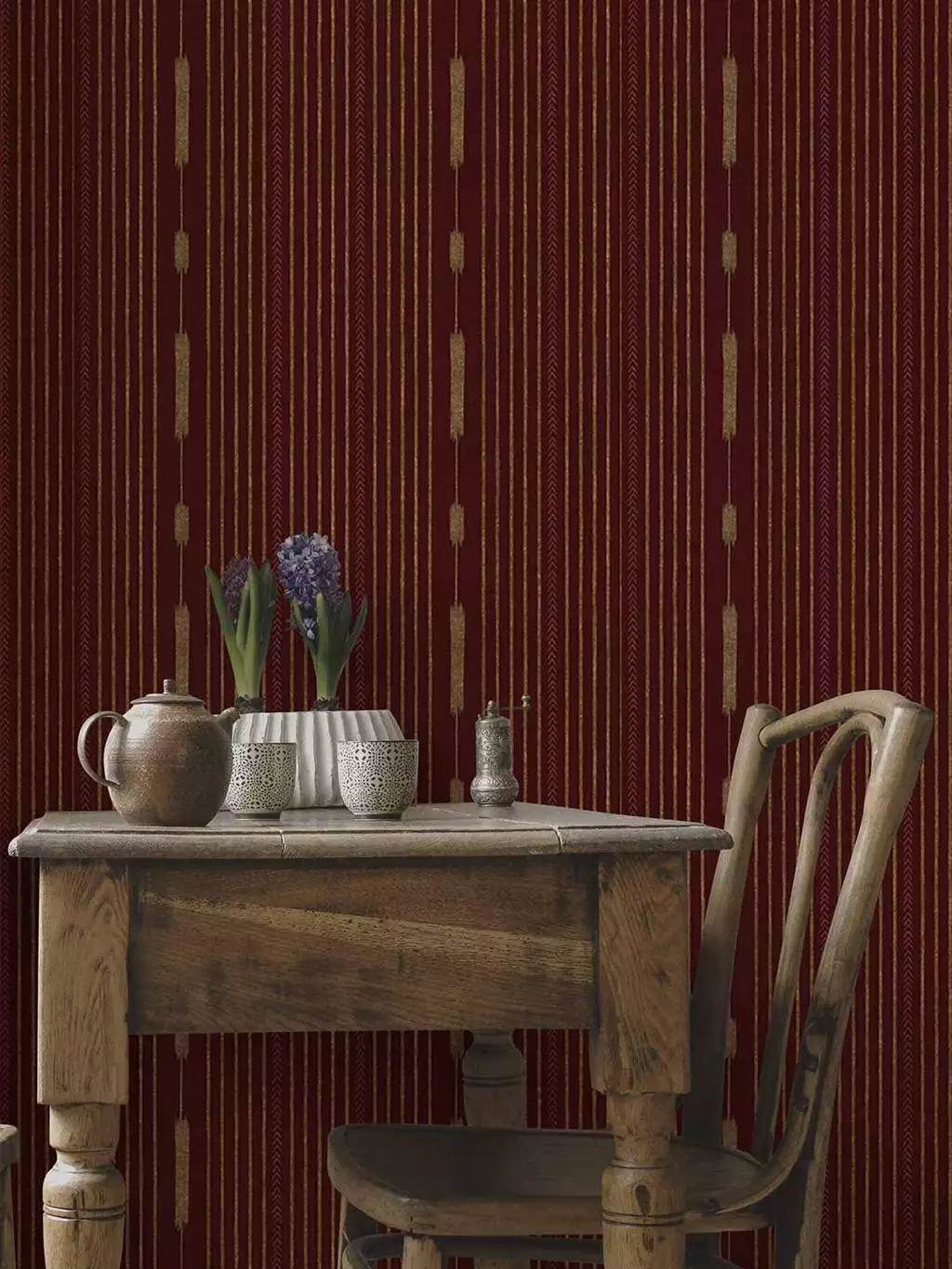 Huipil, wine - Streifen - Beige - Rot - Weinrot - COORDONNÈ