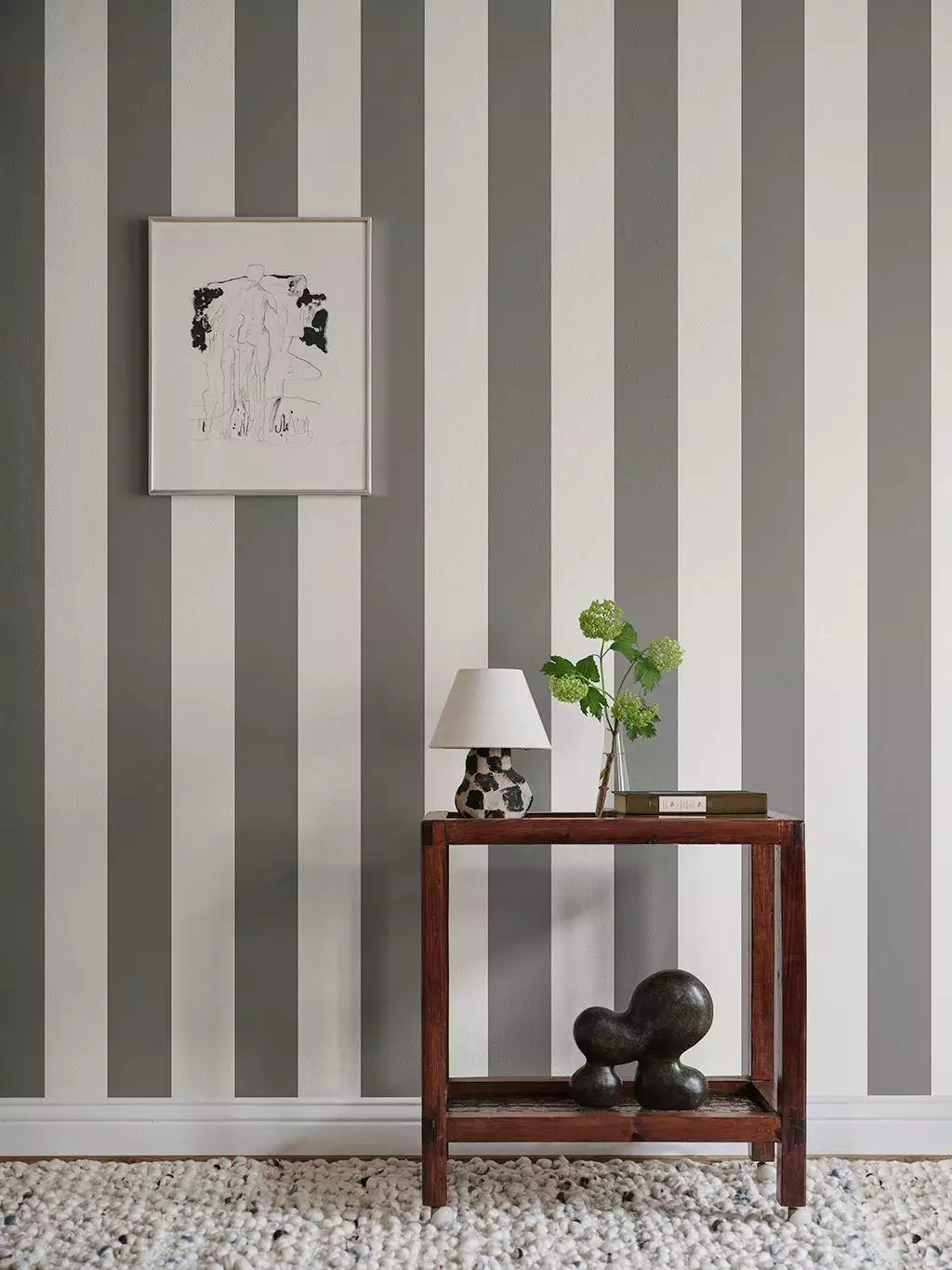 Magnus, dark gray - Blockstreifen - Streifen - Anthrazit - Creme - Sandberg