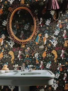 Alice in Wonderland Wallpaper, Noir
