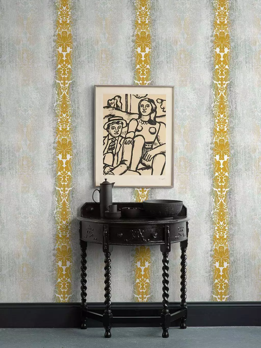 Emulsion Imagination Wallpaper - Klassische Muster - Streifen - Creme - Gelb - Grau - Weiß - Timorous Beasties