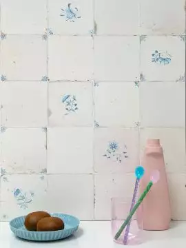 Botanical Tiles, pastel blue