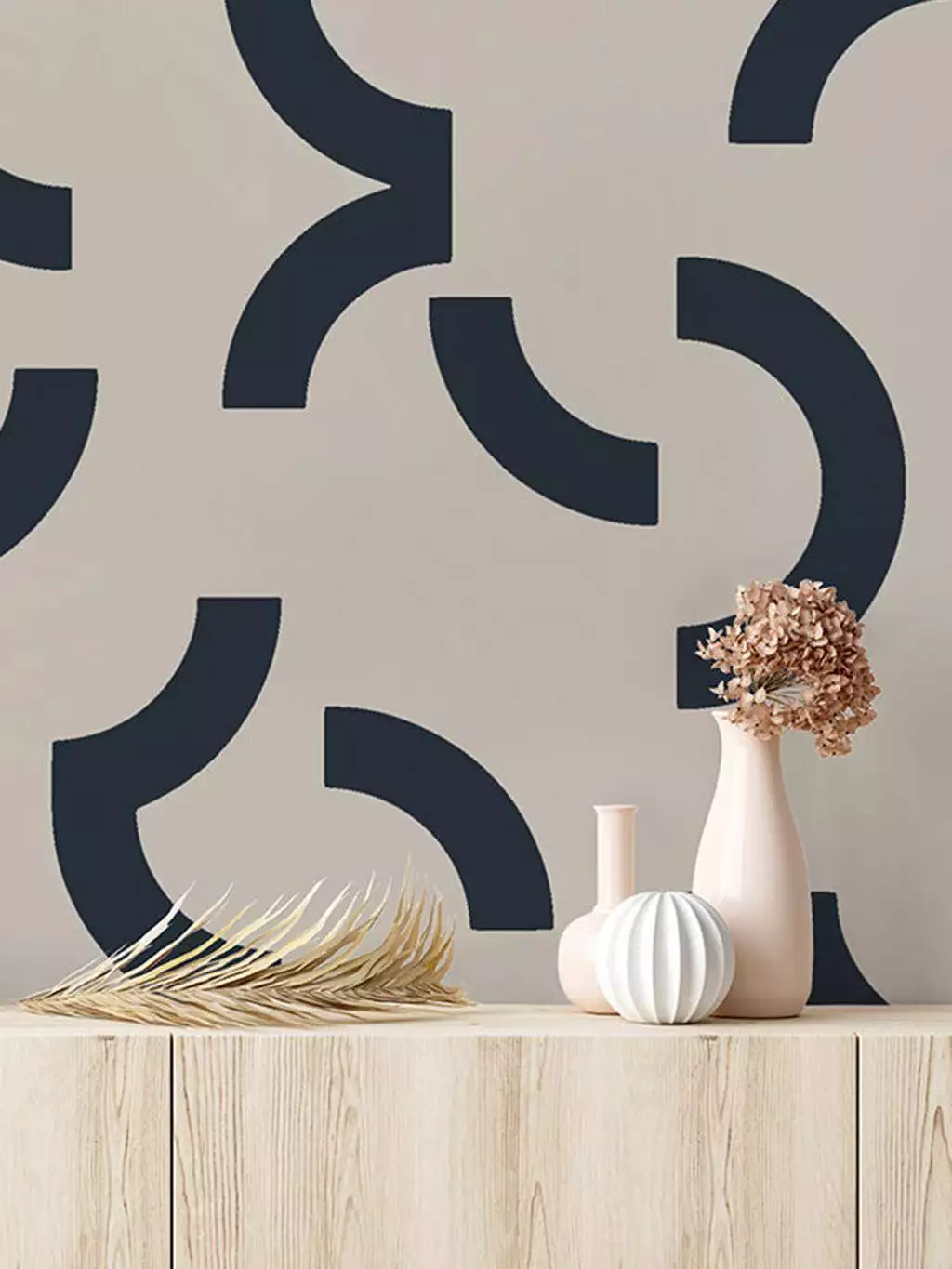 Overscale Contour | Auk - Grafische Muster - Kreise - Beige - Blau - Custhom