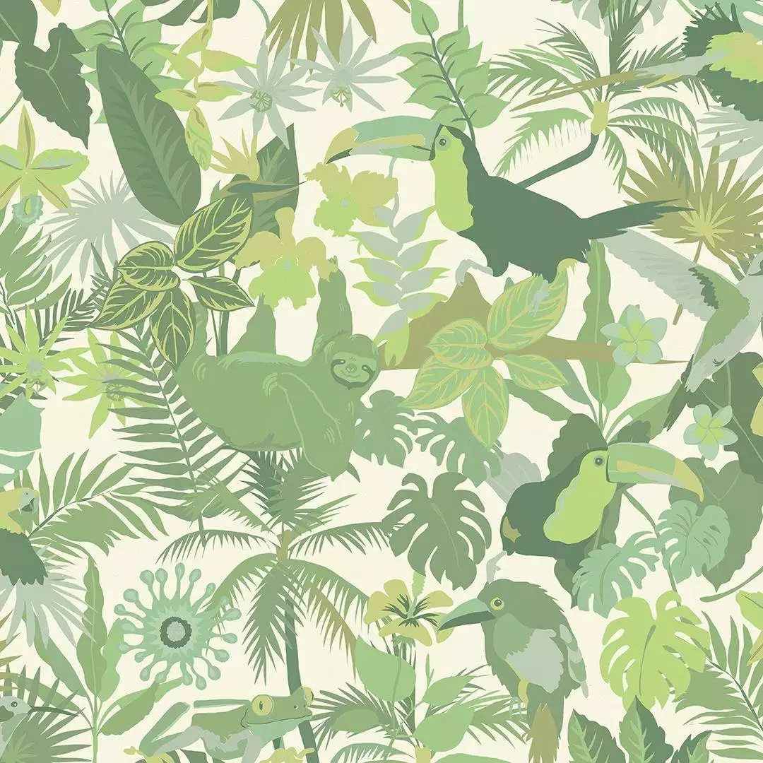 Selva Wallpaper in Foliage-Green Selva Wallpaper in Foliage-Green