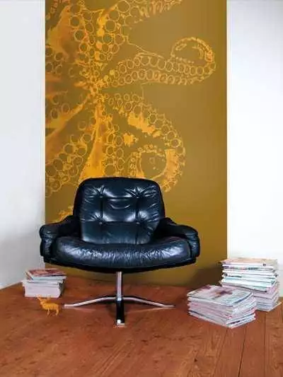 Octopus, orange - Fauna - Moderne Muster - Tiere - Unterwasserwelt - Olive - Orange - Carlos