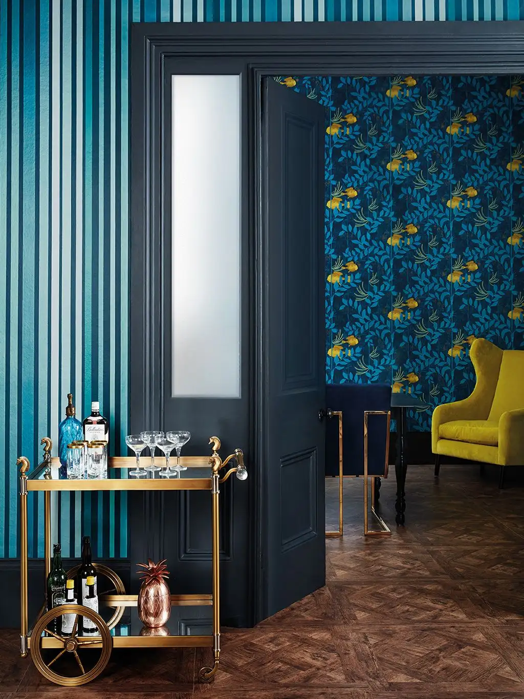 Nautilus, col.18 - Blätter - Fische - Unterwasserwelt - Braun - Bronze - Cole & Son