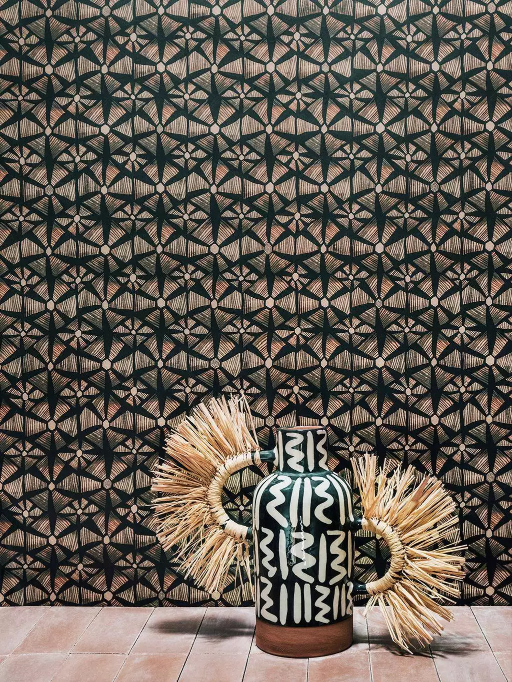 Kalahari, col. 28 - Abstrakt - Geflecht - Ornamente - Braun - Hellbraun - Schwarz - Cole & Son