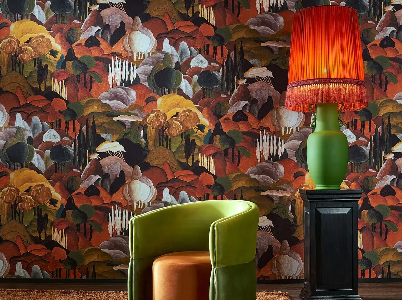 All ombra dei cipressi, Morning Glow - Blumen - Blätter - Bäume - Landschaft - Multicolor - ARTE