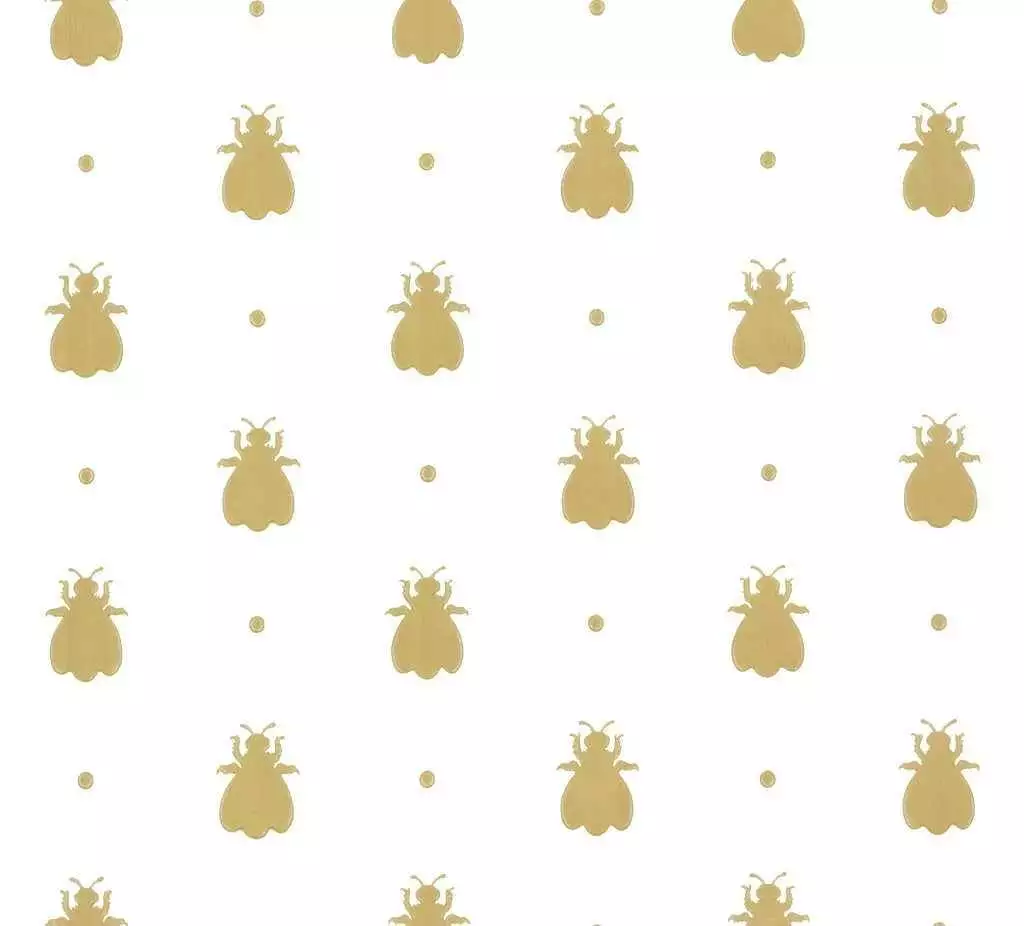 Bumble Bee, col.07 - Tier Tapeten - Creme - Gold - Farrow & Ball