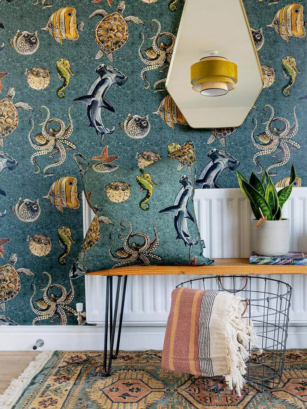 Thalassophile Wallpaper in Aegean-Blue - Fauna - Fische - Tiere - Multicolor - Wear the walls