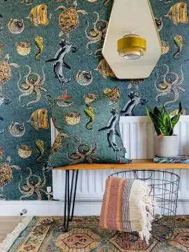 Thalassophile Wallpaper in Aegean-Blue