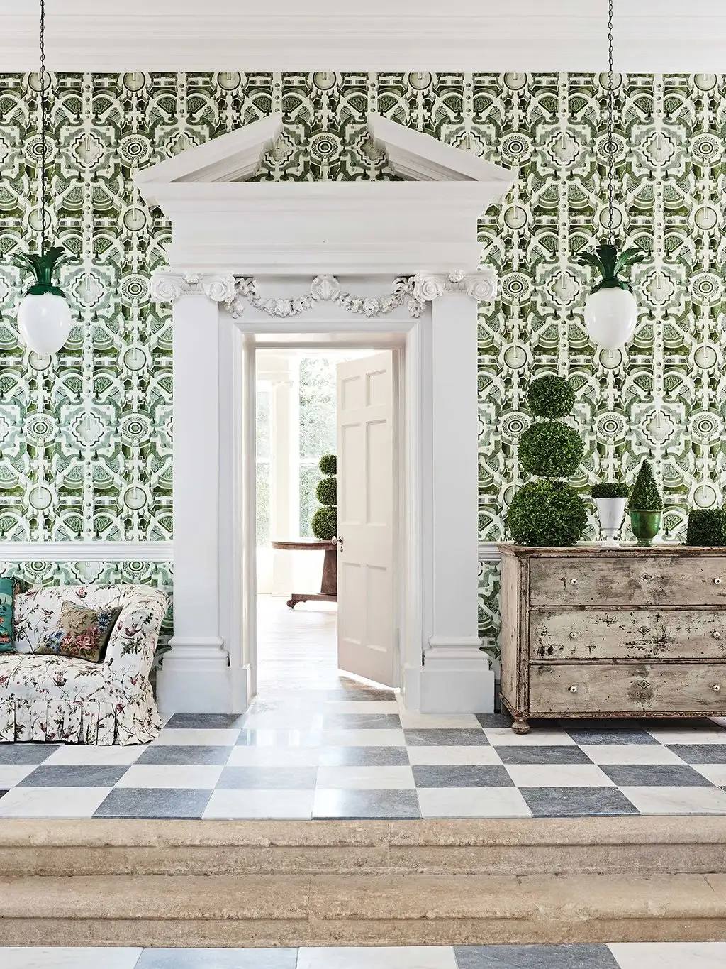 Topiary, col. 5 - Bäume - Landschaft - Creme - Grün - Cole & Son