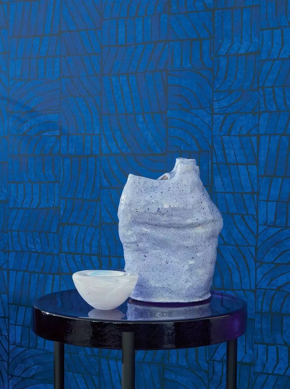 Ondes, col. 02 - Grafische Muster - Moderne Muster - Blau - Silber - Èlitis