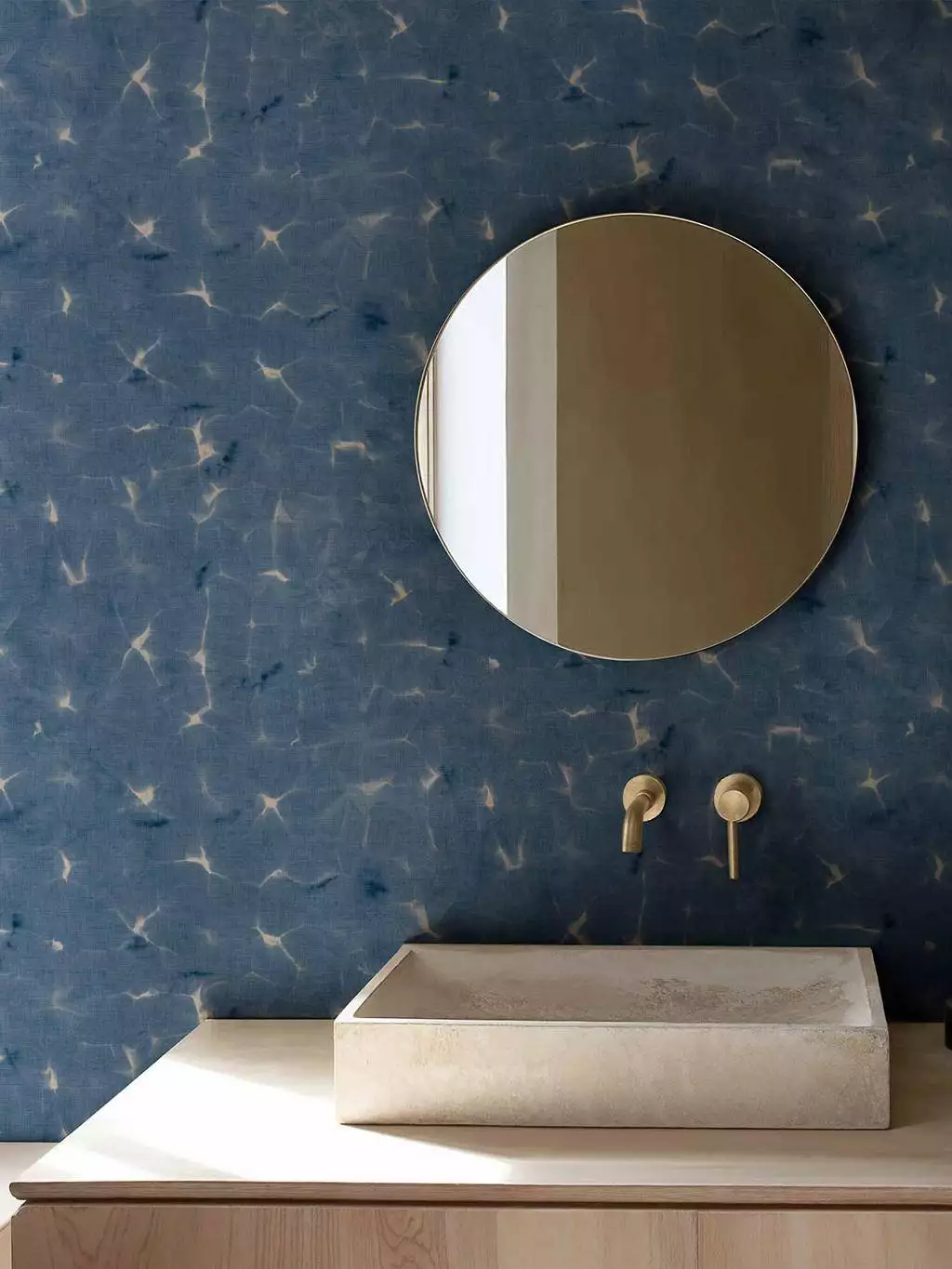 Kanoko, indigo - Abstrakt - Wasser - Blau - Creme - COORDONNÈ